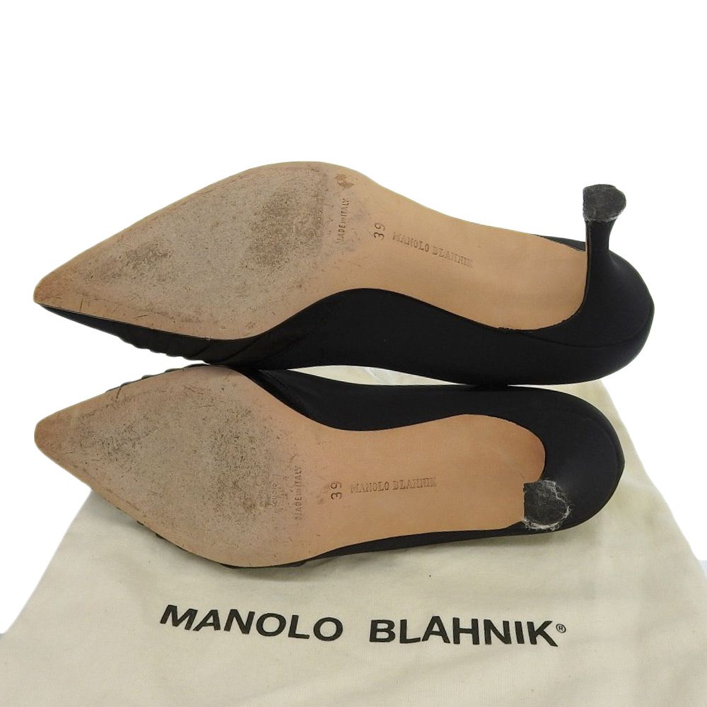 MANOLO BLAHNIK マノロブラニク サテン BBパンプス レディース