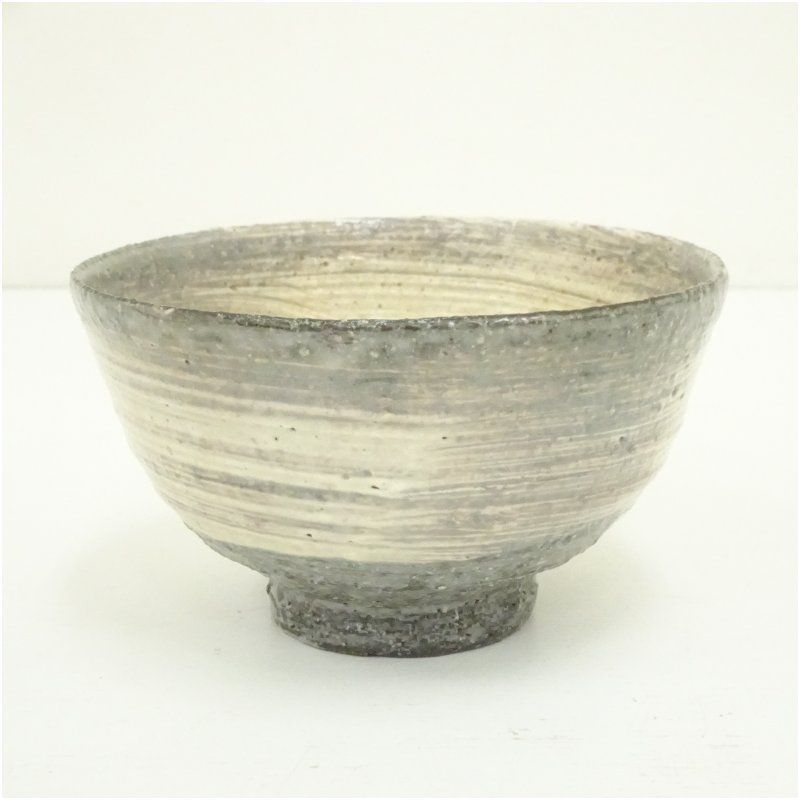 京焼 森岡嘉祥造 刷毛目茶碗（共箱） 茶道 抹茶 おしゃれ 抹茶