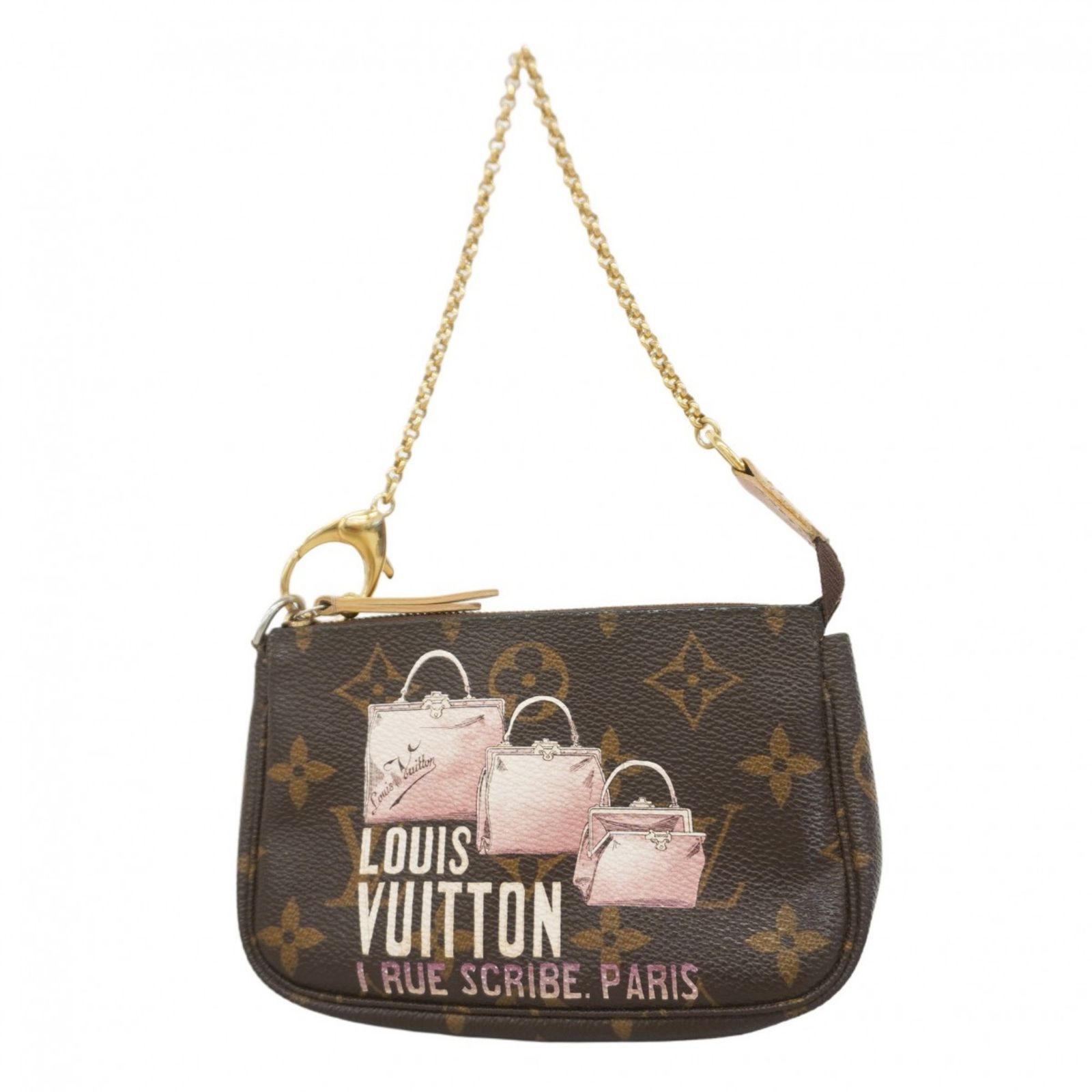 ルイ ヴィトン Louis Vuitton ルイ ヴィトン ポーチ モノグラム バッグプリント ミニポシェットアクセソワール M60245 ブラウン ピンクレディース