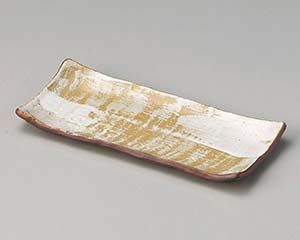 和食器  ロ131-268 白油滴刷毛付き出し皿