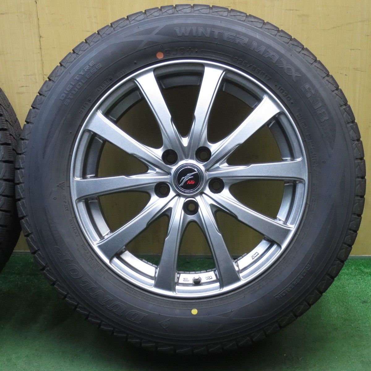 バリ溝 21年 キレイ 9.5分 スタッドレス 225 65R17 ダンロップ ウインターマックス SJ8 Fang ファング 17インチ PCD114.3 5H 5091903NJス FFCRYSTALESIA_COM