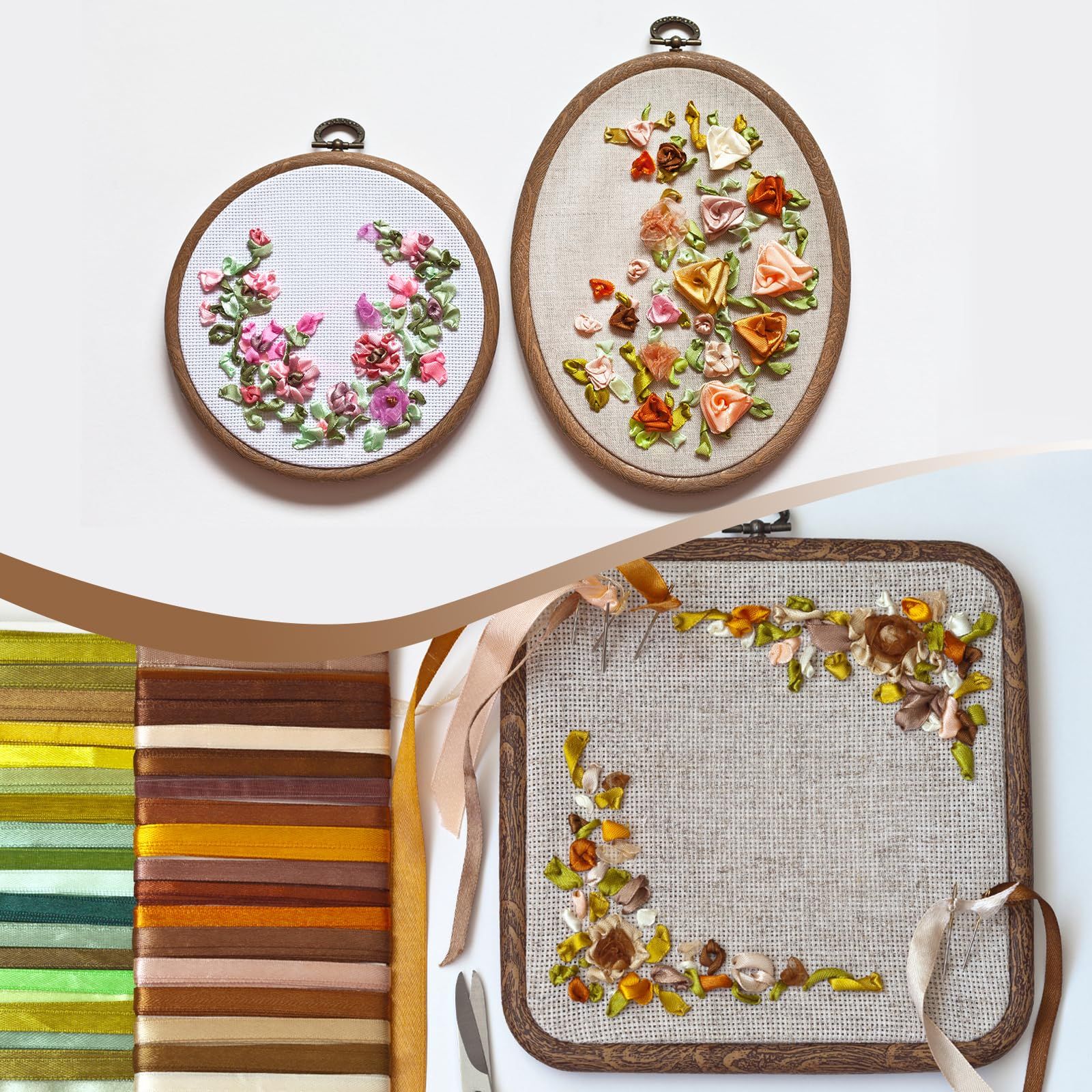 刺繍フレーム 新品 PATIKIL 11 cm 刺繍枠 4個 クロスステッチフープ ゴム製