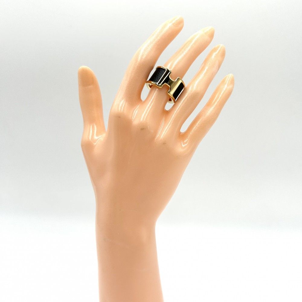 美品 エルメスHERMES オランプ GM ヴォー・マダム リング ブラック. 美品 エルメス HERMES オランプ GM ヴォー・マダム リング ブラック 15