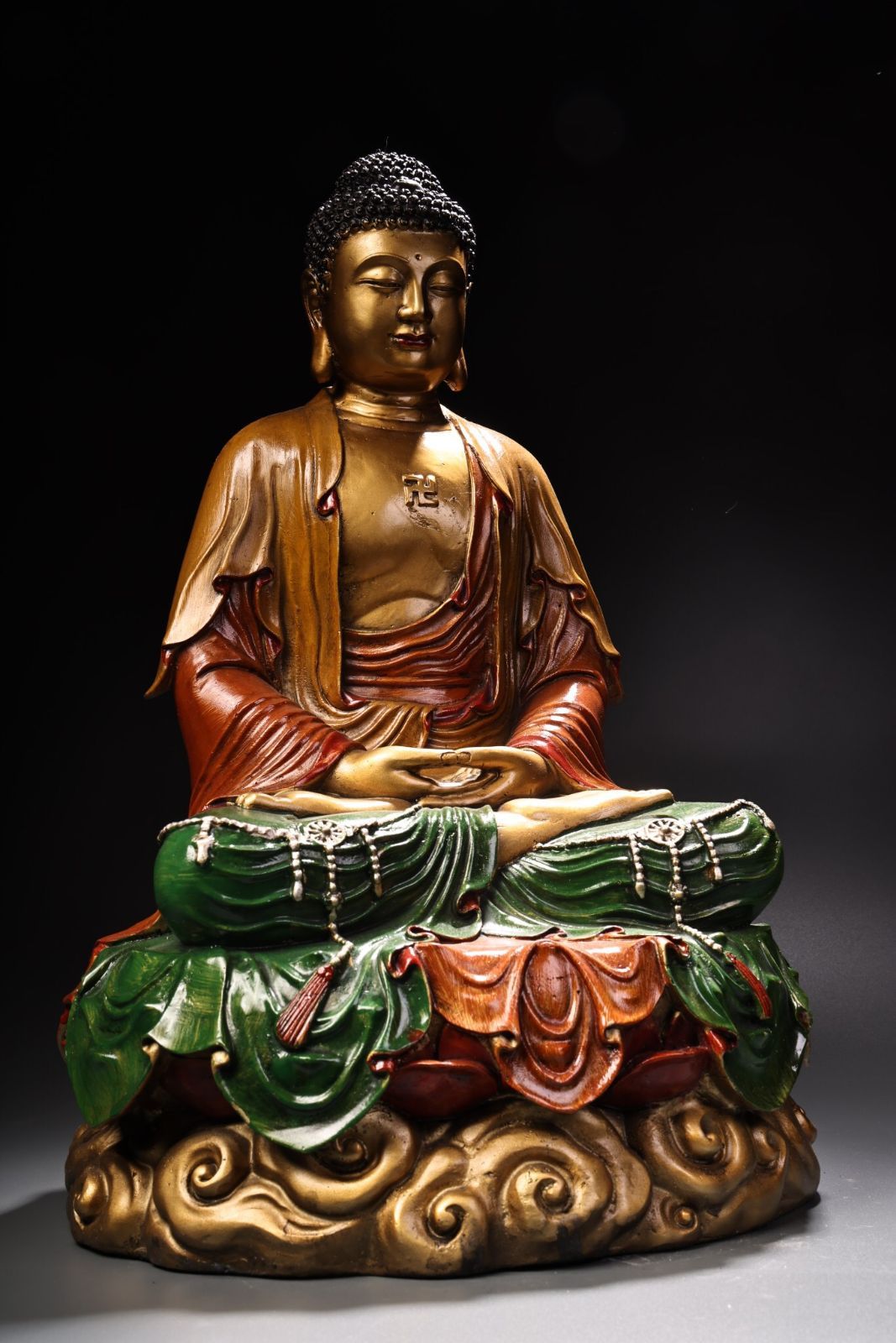 旧家蔵出し 紫銅製 撒金 浮彫 鏨刻 觀音菩薩像 仏像 供養品 古