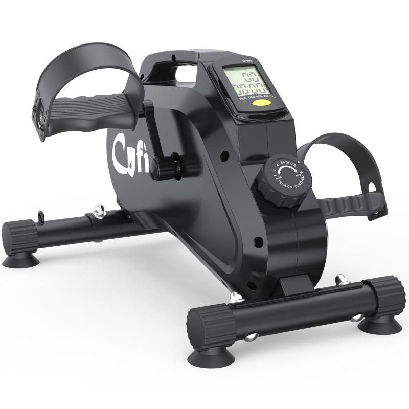 CYFIE フィットネスバイクミニ 静音 家庭用 座ったまま 8段階負荷調節 耐荷重100kg トレーニング バイク 室内 自転車 エクササイズバイク サイクリングマシン コンパクト 日本語説明書付き