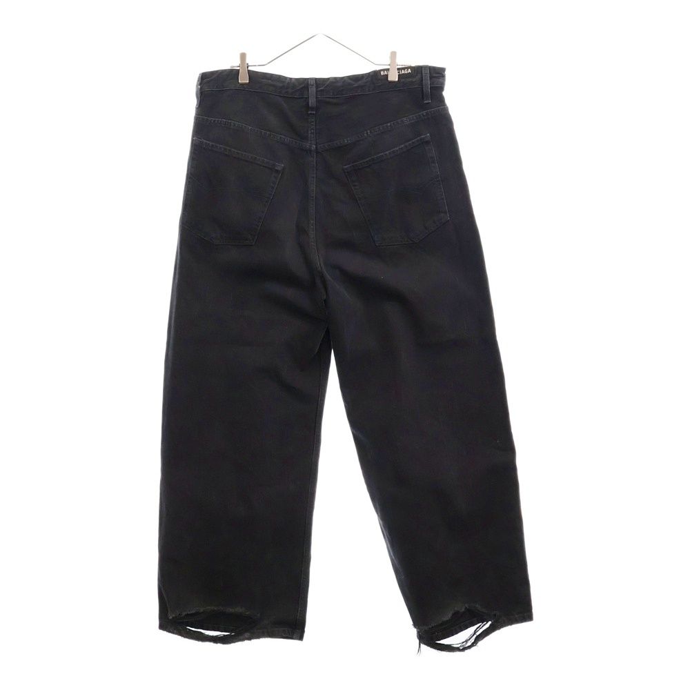 BALENCIAGA バレンシアガ 24SS ダメージ加工 バギーデニム黒XXS BALENCIAGA バレンシアガ 24SS ダメージ加工 バギーデニム黒XXS