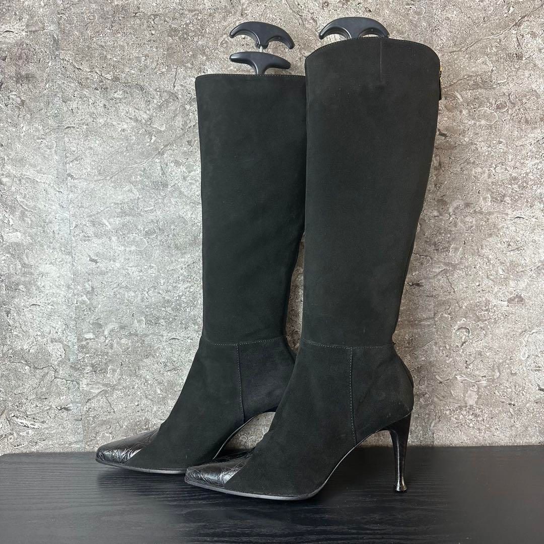 【美品】セルジオロッシ ロングブーツ 箱付 未使用✨ sergio rossi セルジオロッシ ロングブーツ 黒 - メルカリ