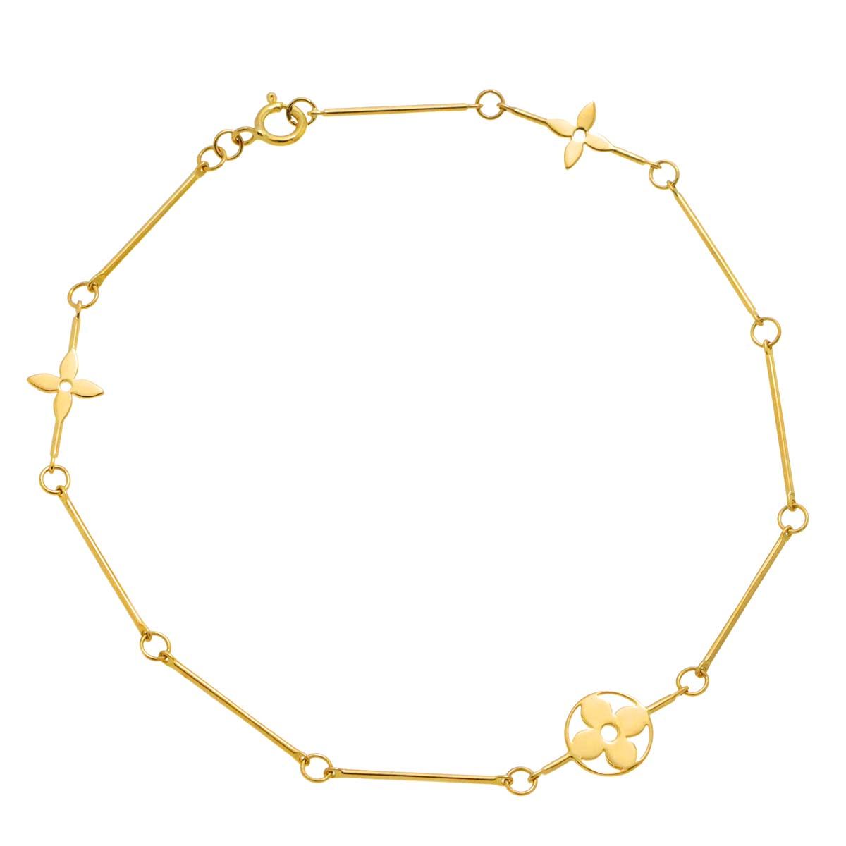 ルイ ヴィトン LOUIS VUITTON シュヴィーユ アンクレット ブレスレット 25cm K18 YG イエローゴールド 750 Cheville Anklet 90291526