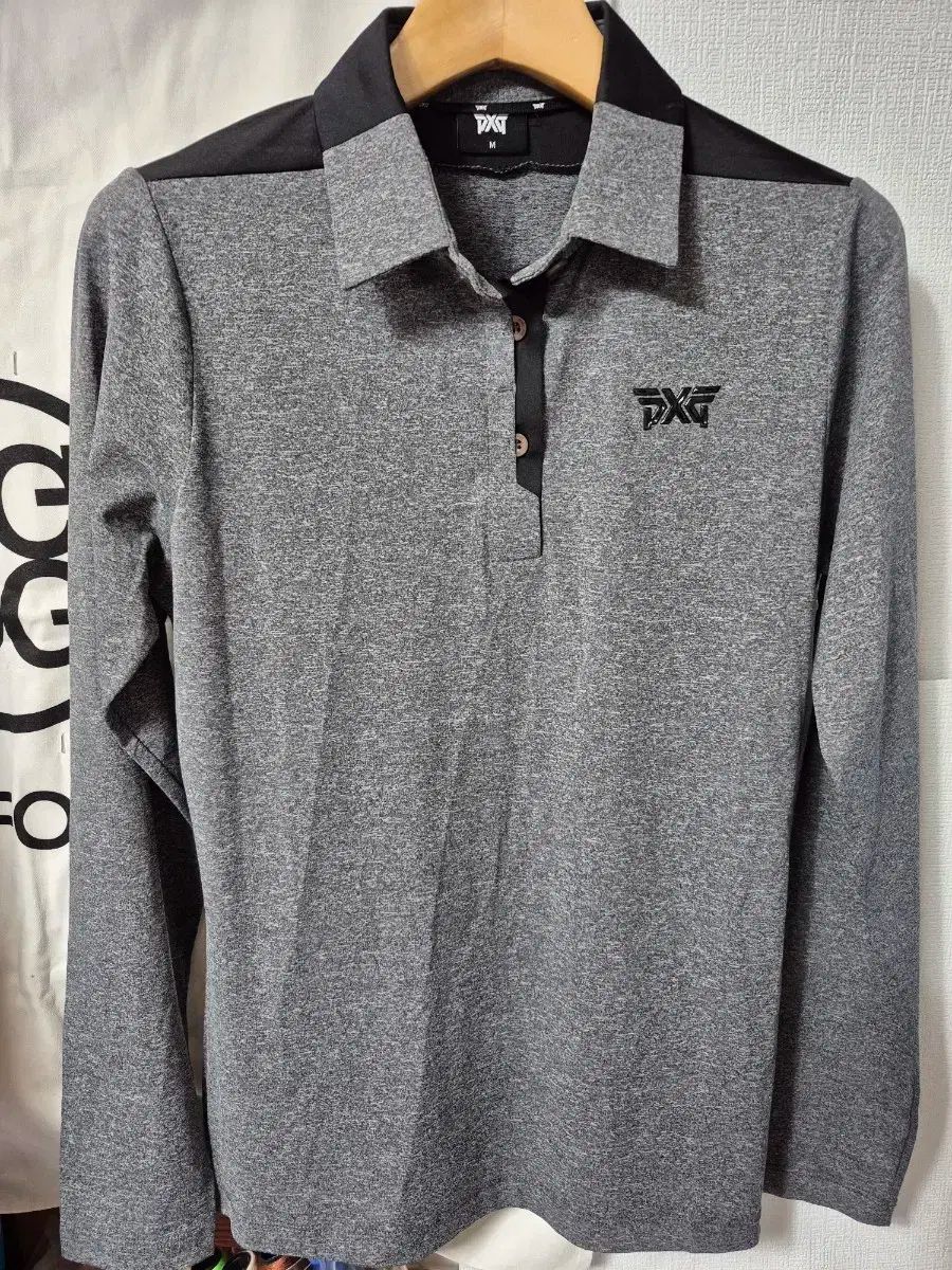 PXG レディース 長袖 ポロシャツ グレー