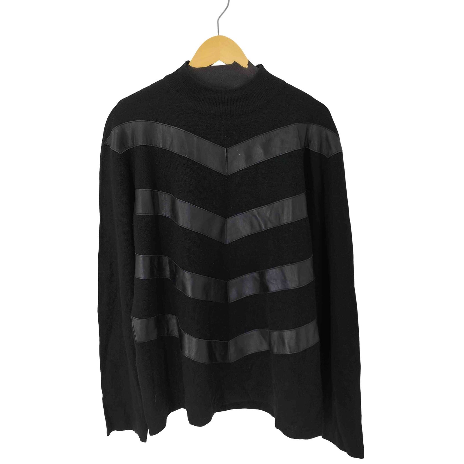 ユーズドフルギ USED古着 PRONTO UOMO レザー切替デザインモックネックニット メンズ JPN：XL 