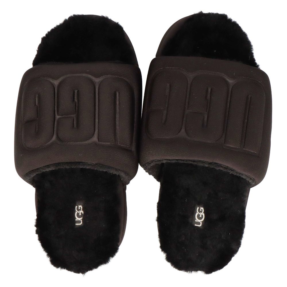 【ほぼ未使用品】UGG アグ サンダル 黒 マキシ グラフィック スライド UGG アグ サンダル Maxi Graphic Slide マキシ グラフィック