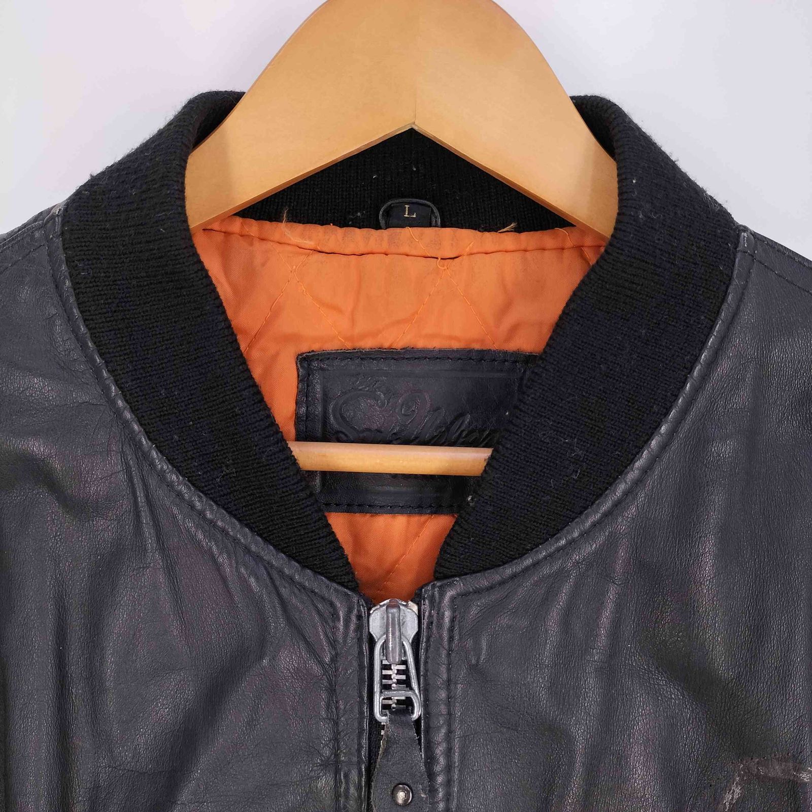 ユーズドフルギ USED古着 裏キルティング ワッペン MA-1 レザー  