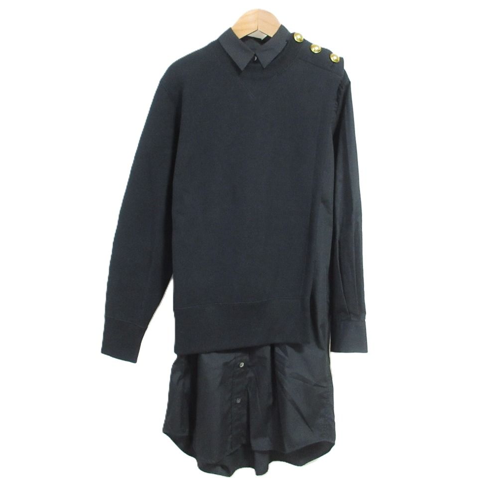 sacaiサカイ スウェットシャツドッキングワンピース 美品 sacai サカイ sweat shirting combo dress スウェット