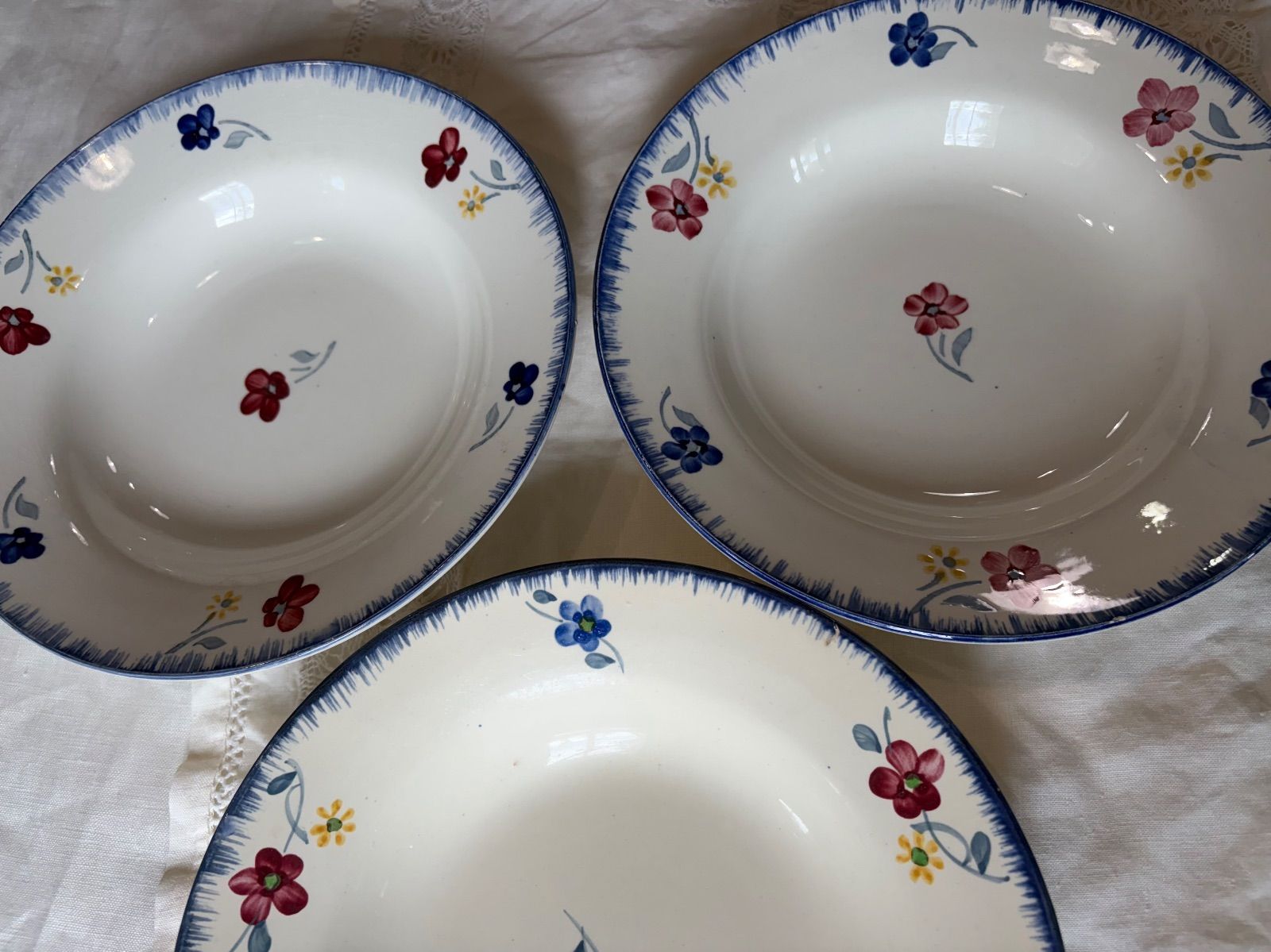 ３枚セット フランスアンティークプレート マリールー スープ プレート フレンチスタイル 深皿 811 ATMAENTERPRISE_COM