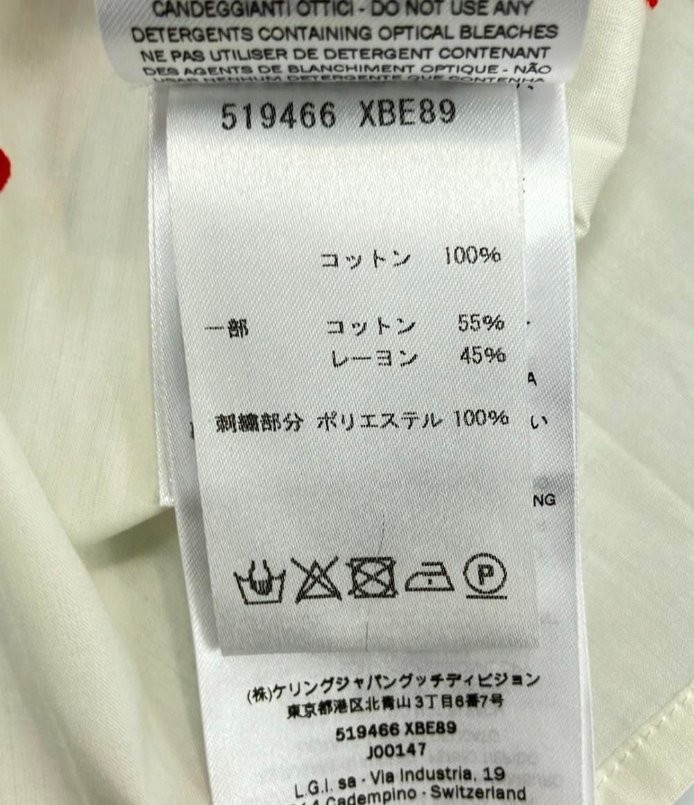 美品 グッチ ハートチューリップ柄長袖シャツ 蝶ネクタイ キッズ SIZE