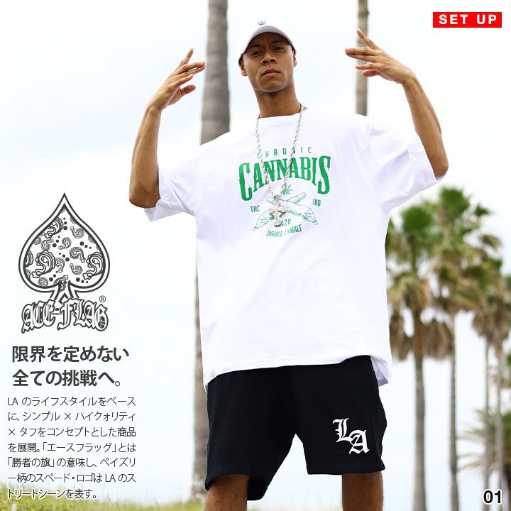 ACE FLAG 上下セット 半袖 ブランド Tシャツ ハーフパンツ
