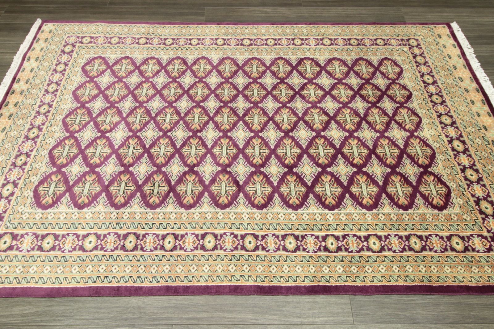 パキスタン手作りラグ 高級ラグ カーペット 艶々ふかふか パキスタン手織り絨毯 トルクメン