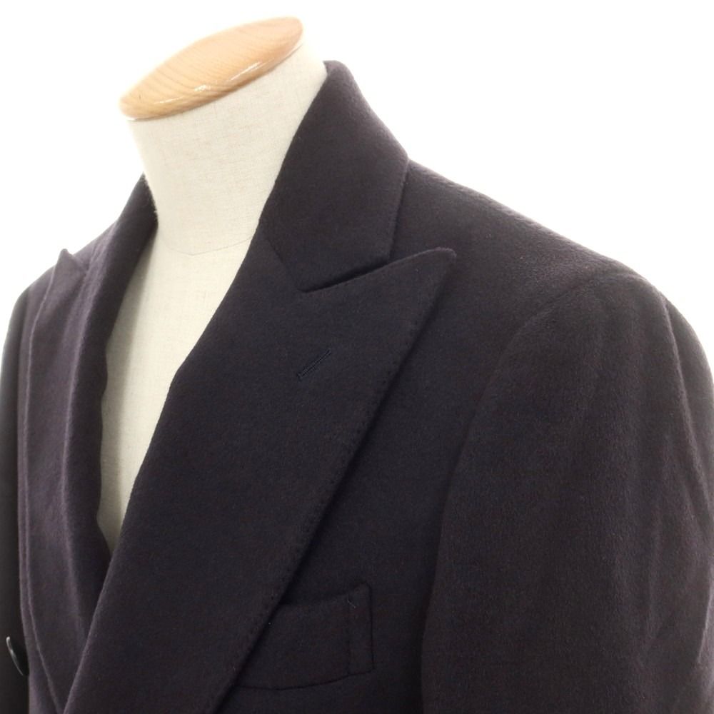 デペトリロ DE PETRILLO カシミヤ ダブルブレストポロコート ネイビー サイズ44 メンズ