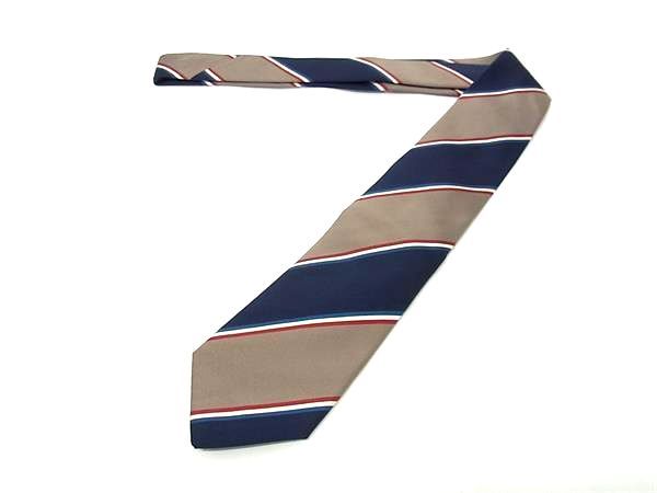 美品　luigi borrelli 　ブラウン　ストライプ　お洒落なネクタイ □美品□ LUIGI BORRELLI ルイジボレッリ シルク65％×コットン35