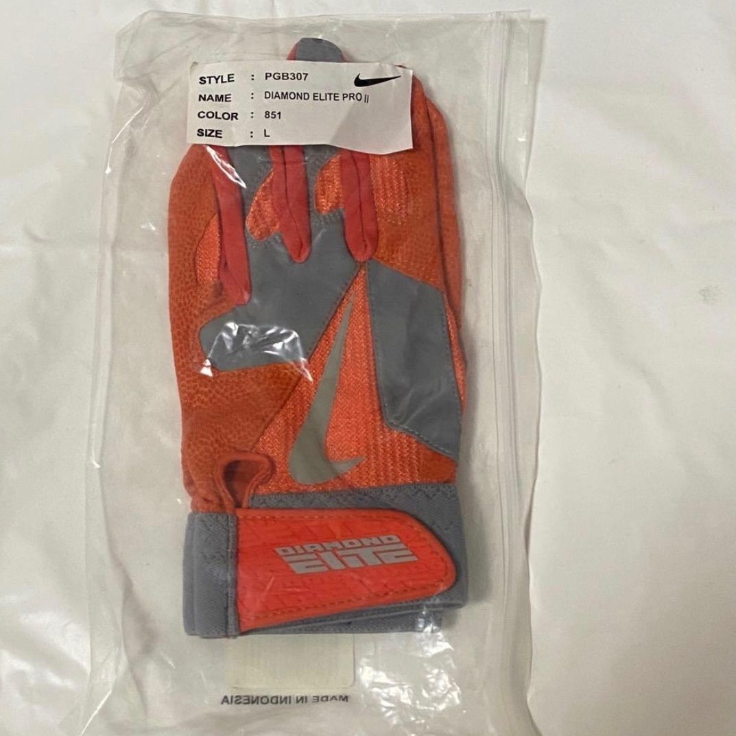 NIKE DIAMOND ELITE バッテ オレンジ Lサイズ バッティンググローブ