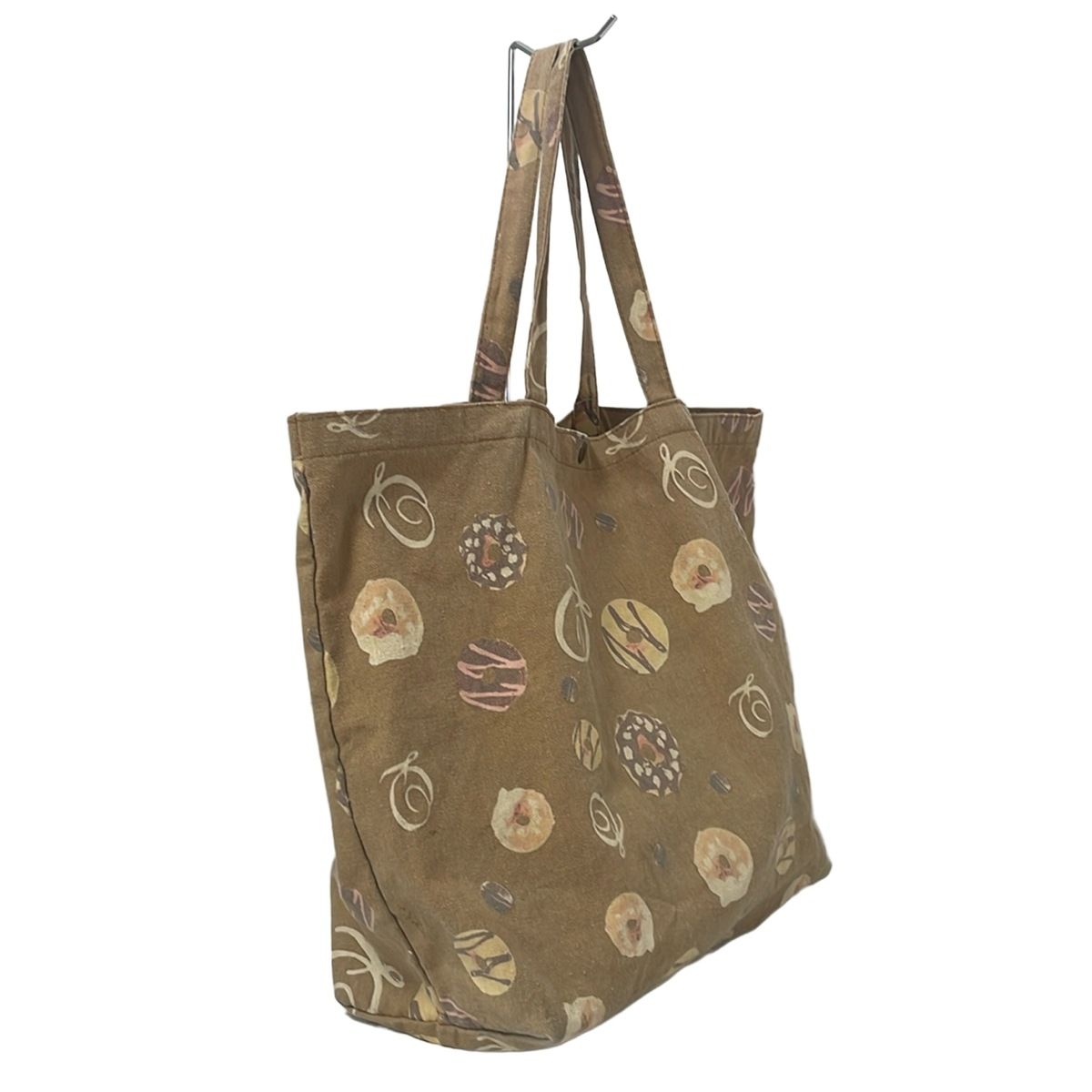 Q-pot. キューポット トートバッグ - ライトブラウン×アイボリー×マルチ ドーナツ