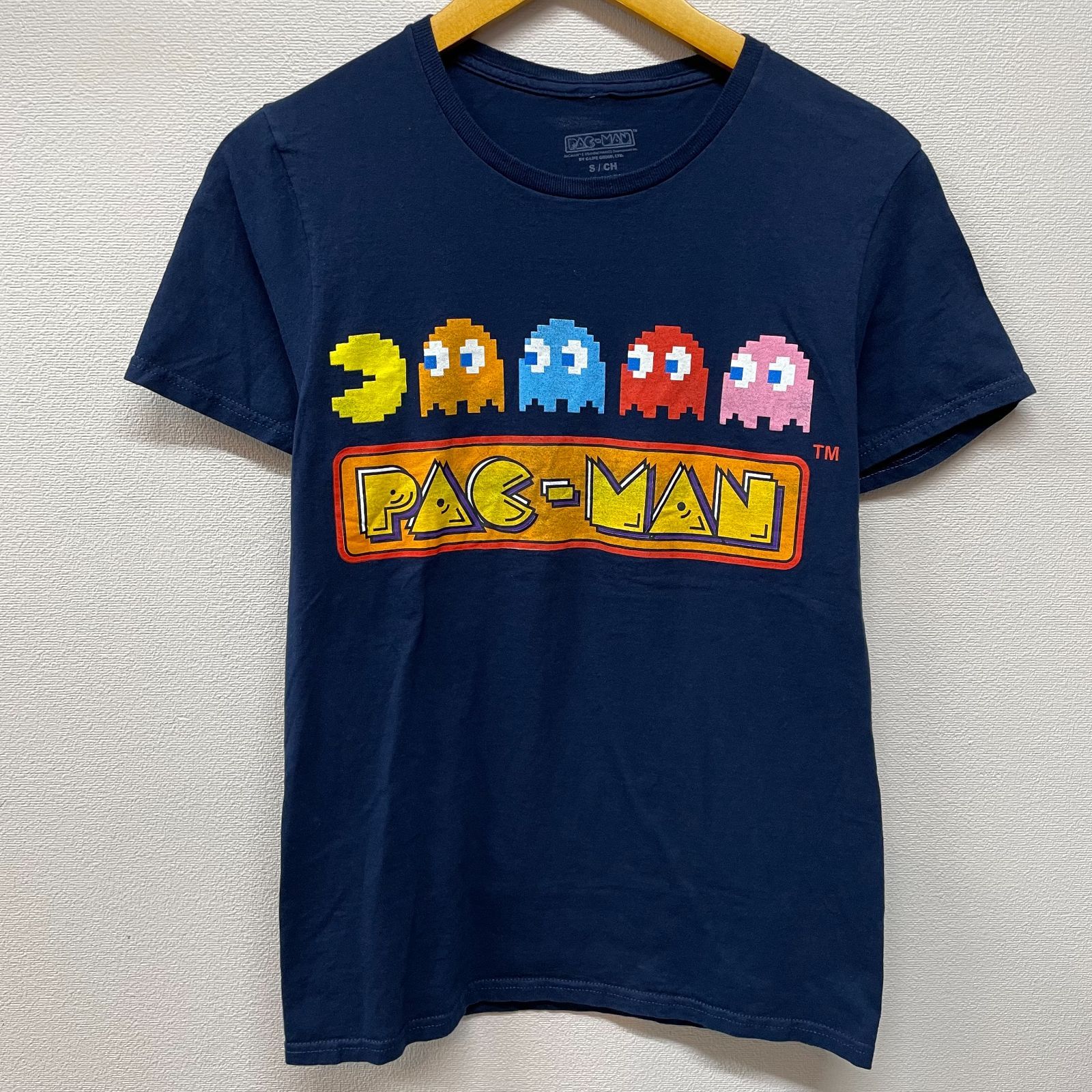 古着 S パックマン バンダイナムコ 公式 ゲーム Tシャツ クルーネック