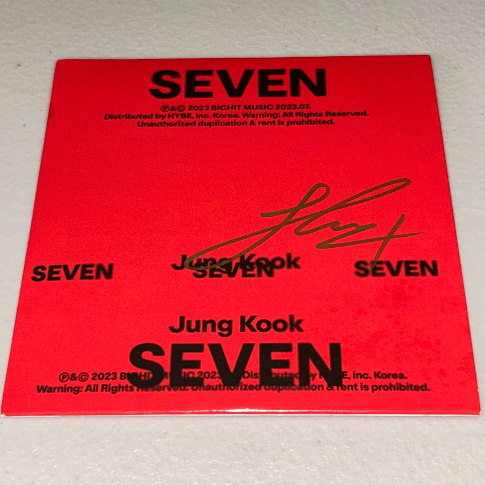 ジョングク(BTS) 直筆サイン「SEVEN」CD(アメリカ限定発売品) - メルカリ