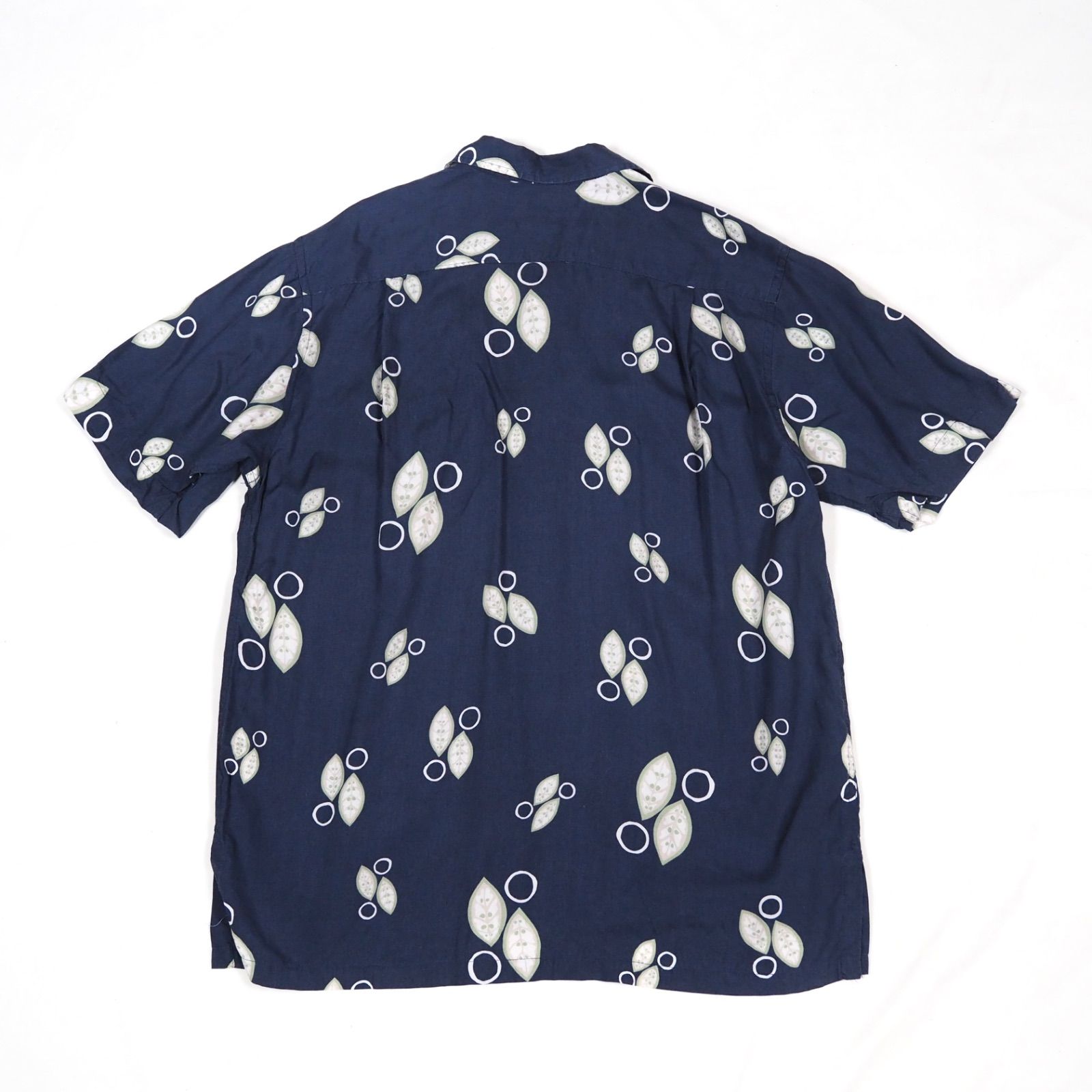90s banana republic コットンオープンカラーシャツ　ネイビー 90s banana republic コットンオープンカラーシャツ ネイビー