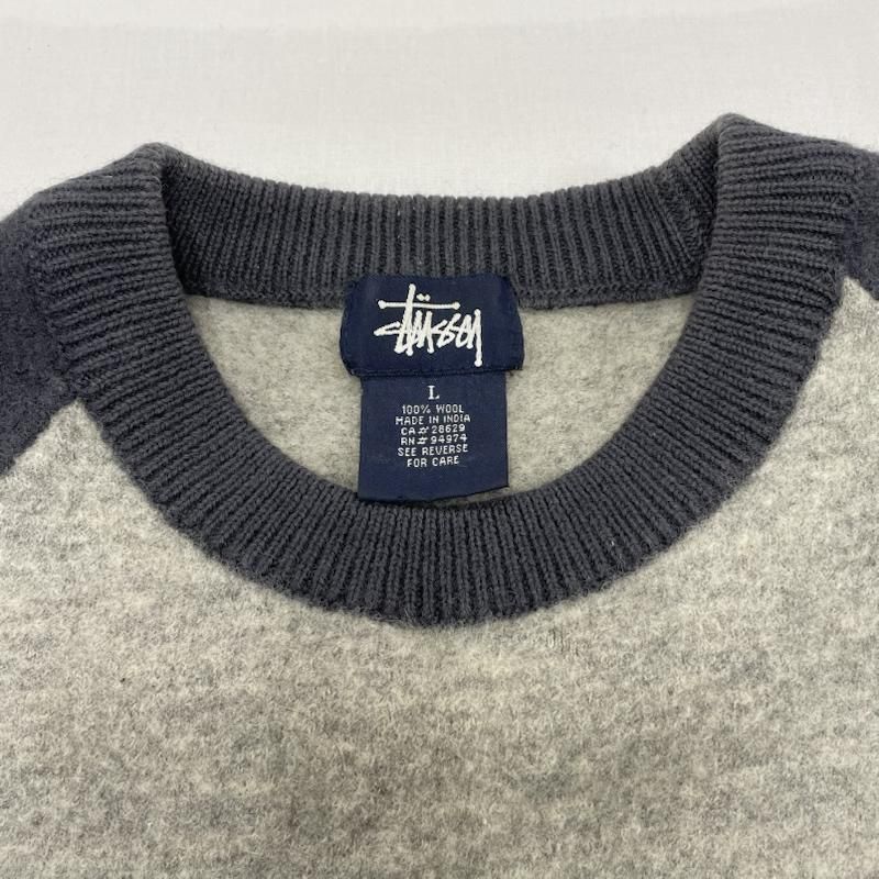 STUSSY ステューシー ニット、セーター 長袖 90s オールド 紺