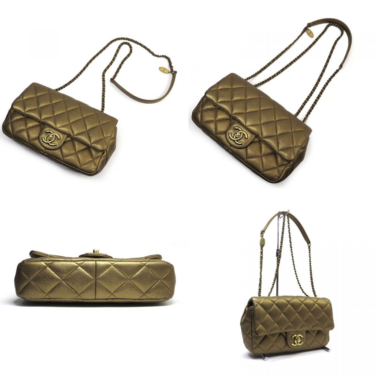 CHANEL シャネル マトラッセ チェーンショルダーバッグ ゴールド CHANEL シャネル マトラッセ チェーンショルダーバッグ ゴールド