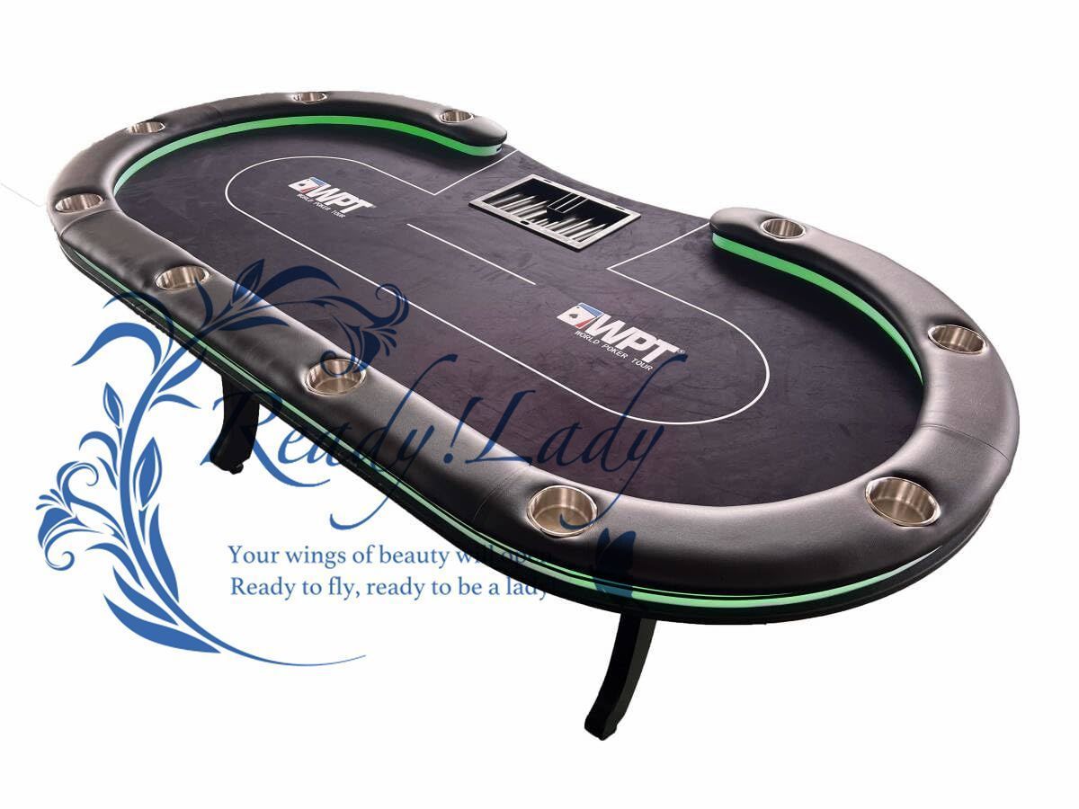 送料込み WPT レッドデザイン LEDポーカーテーブル
