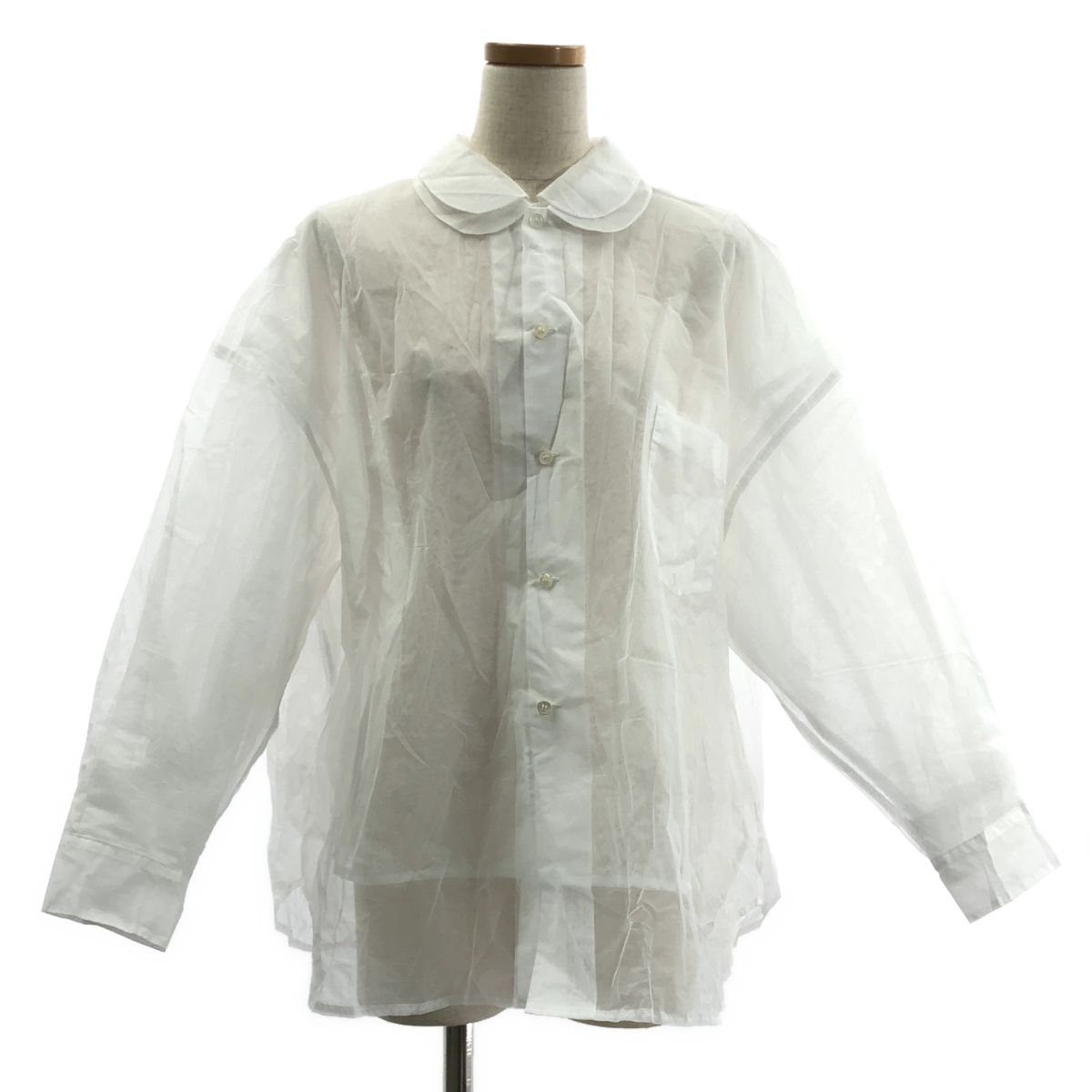 COMME des GARCONS コムコム長袖 シアー フリル ブラウス XS