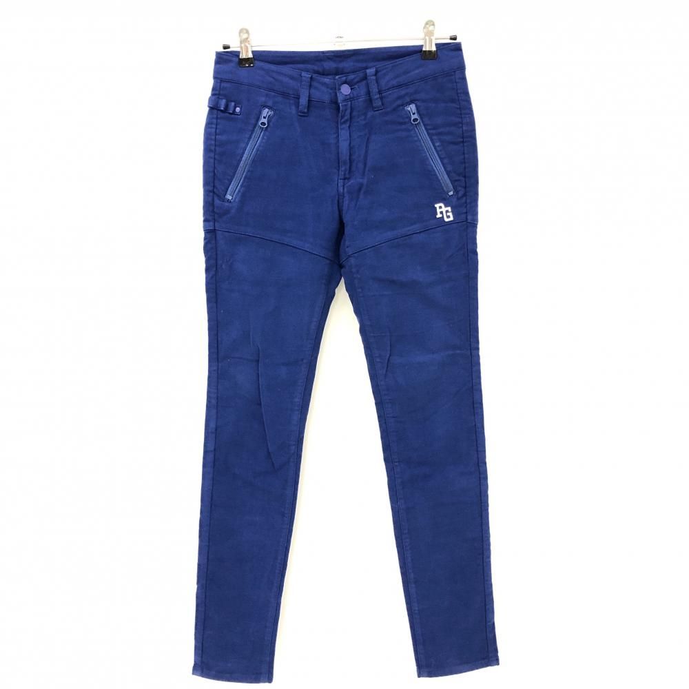 パーリーゲイツ パンツ 黒×白 ボーダー 表微起毛 レディース 0(S