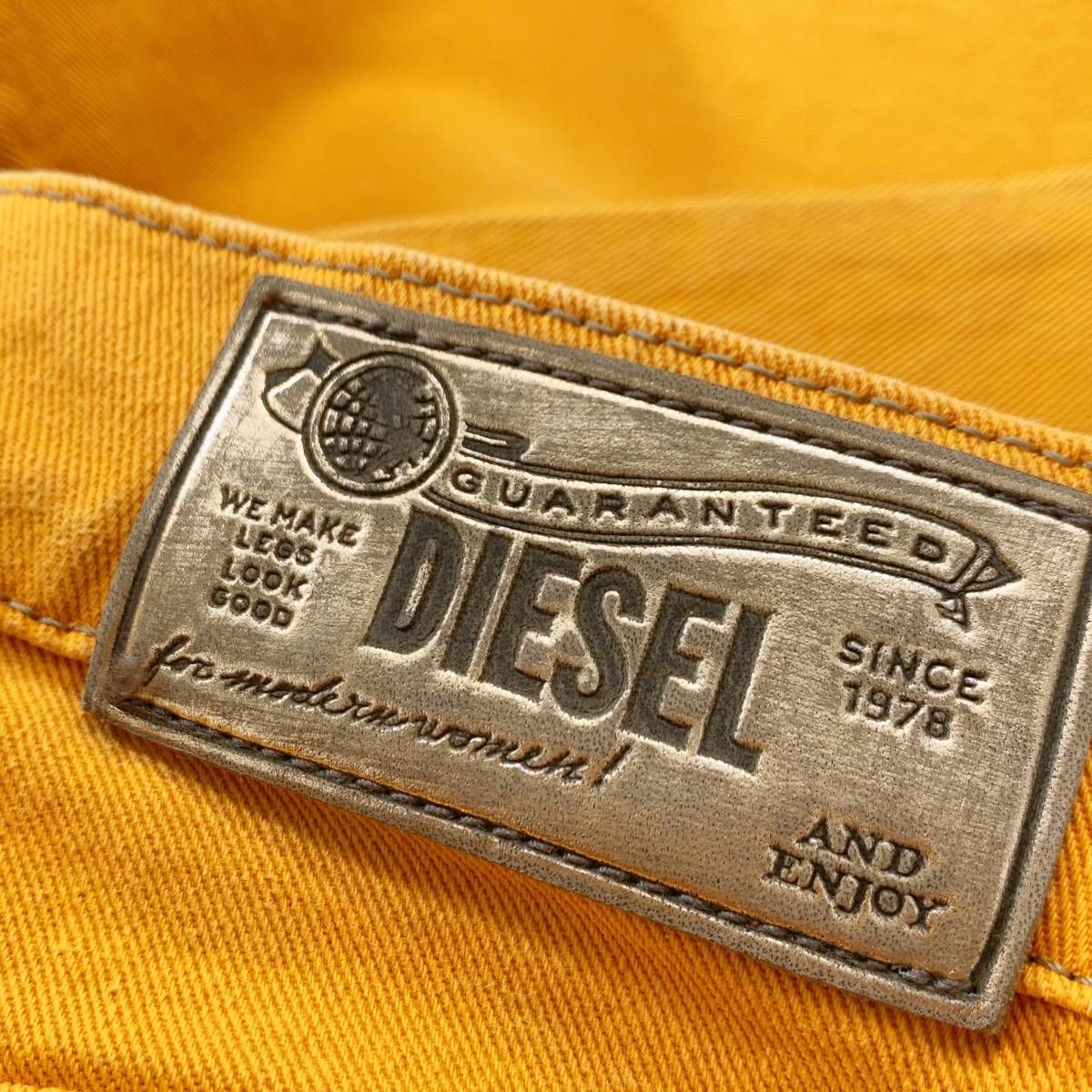 新古品 レディースW24 DIESEL カラーパンツ デニム 黄 イエロー タグ