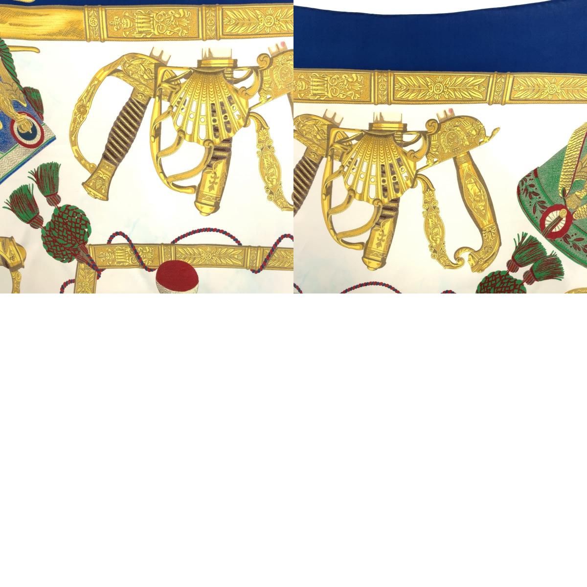 HERMES エルメス GRAND UNIFORME 壮大な制服 カレ 90 ブルー 青