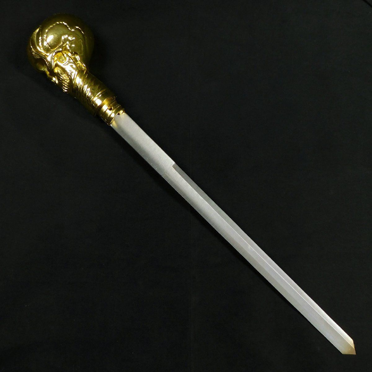 ◇ゴールド スカルヘッド ステッキ◇スチームパンク◇93cm◇仕込み杖