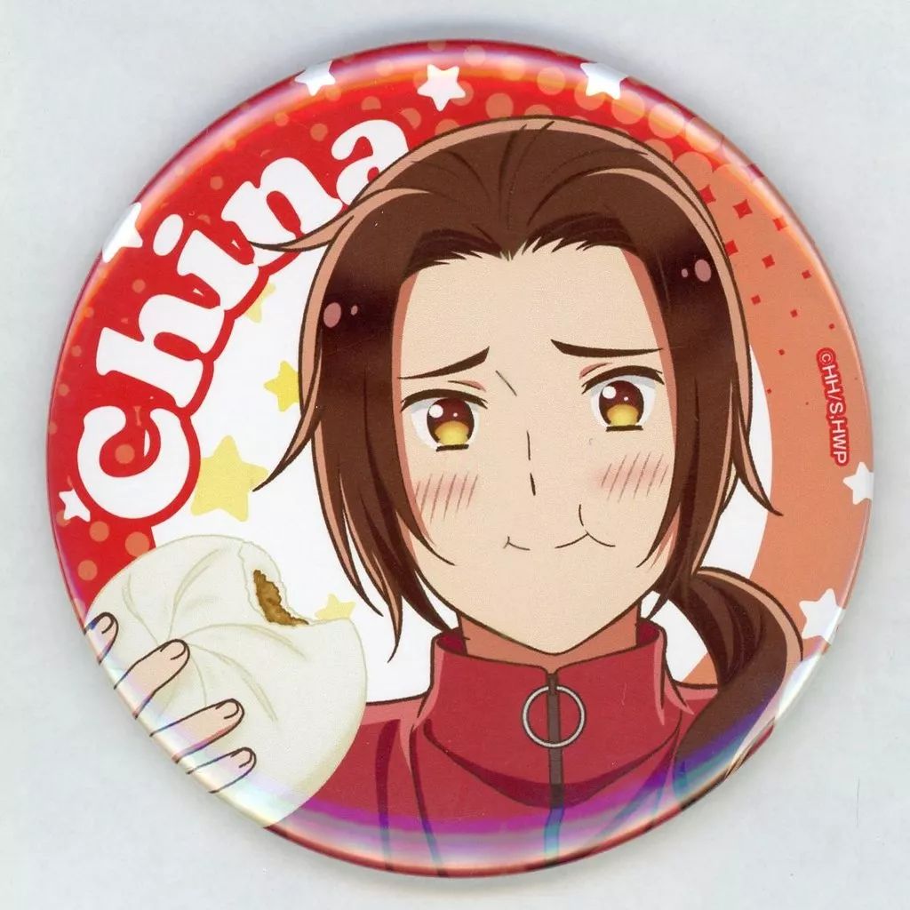 中古】バッジ・ビンズ 中国 75mm缶バッジ 「くじ引き堂 ヘタリア World