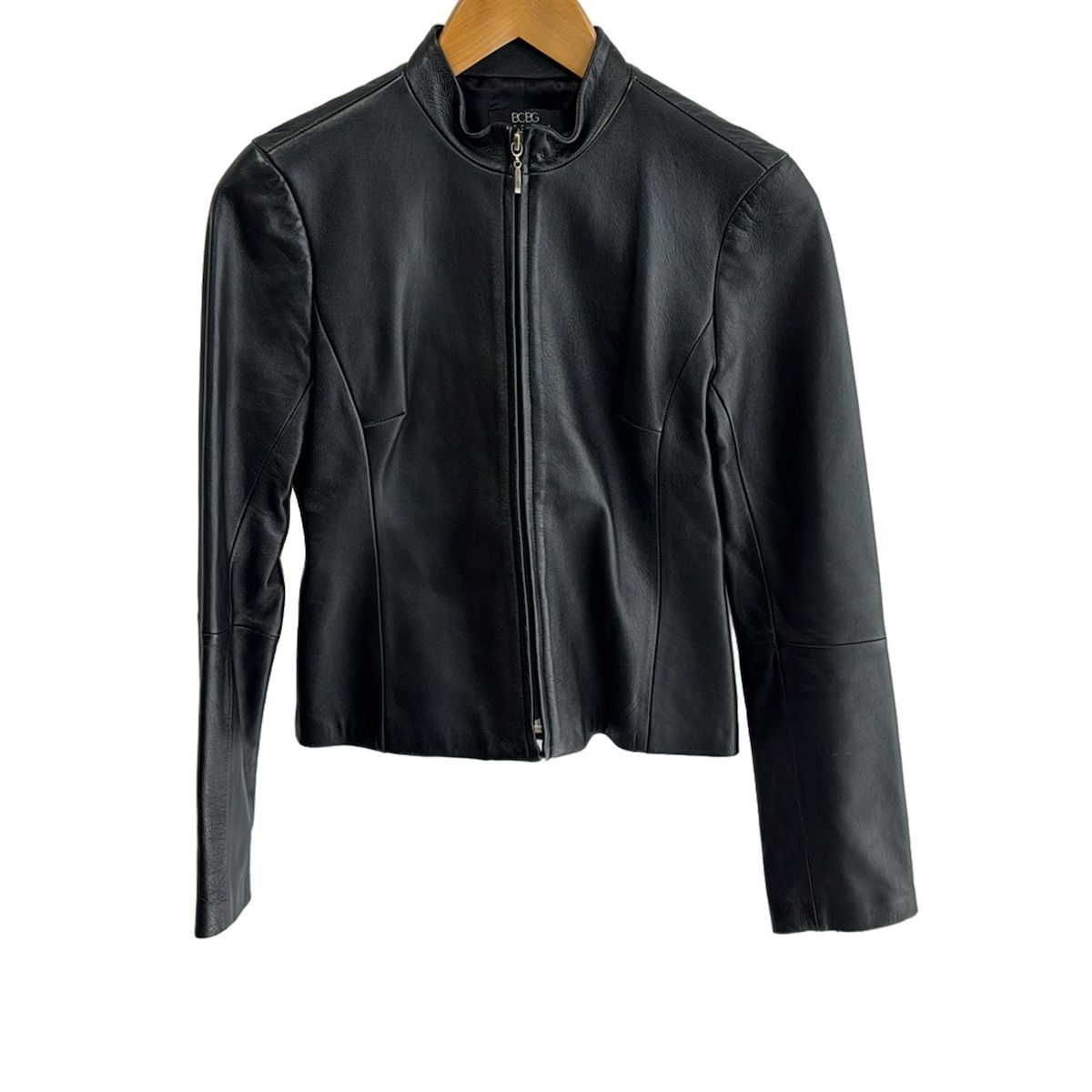 BCBGMAXAZRIA ビーシービージーマックスアズリア ライダースジャケット サイズ2 S レディース - 黒 長袖|レザー|ジップアップ|春|秋