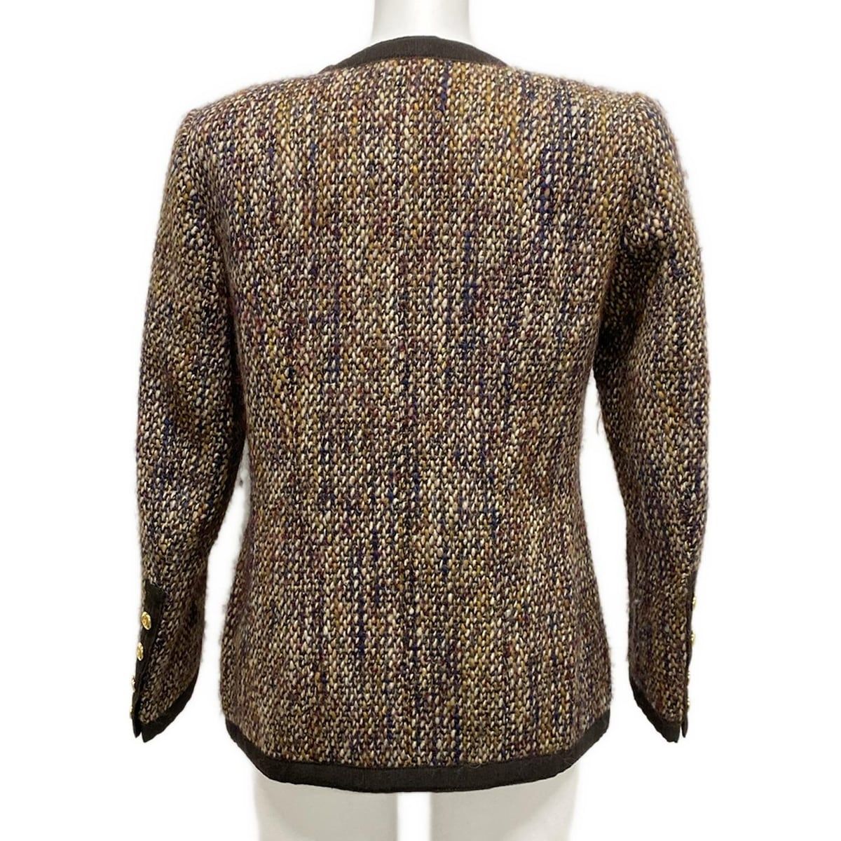 CHANEL シャネル ジャケット サイズ34 S レディース - ダークブラウン×ベージュ×マルチ 長袖 ツイード 秋 冬
