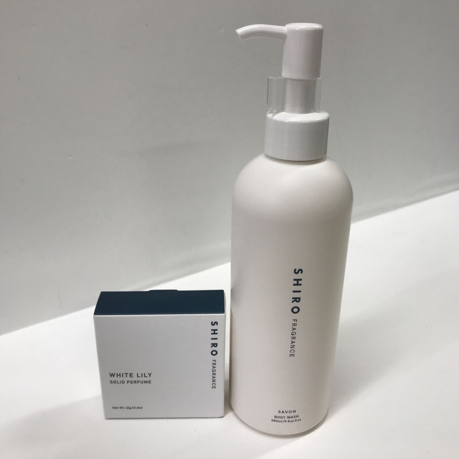 K478 SHIRO シロ サボン ボディソープ 280ml / ホワイトリリー 練り香水 シア脂 12g 2点セット