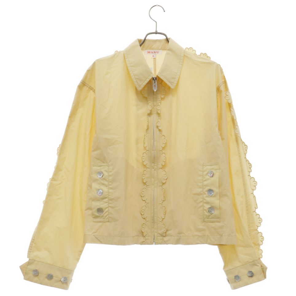 MASU エムエーエスユー SCALLOP BLOUSON スカラップ ジップアップ ブルゾン イエロー MSSS-BL0322 MASU (エムエーエスユー) SCALLOP BLOUSON スカラップ ジップアップ