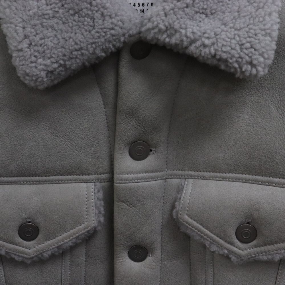 Martin Margiela 10 (マルタンマルジェラ) 20AW Mouton Shearling Jacket ムートンシアリング トラッカージャケット アイボリー S50AM0478