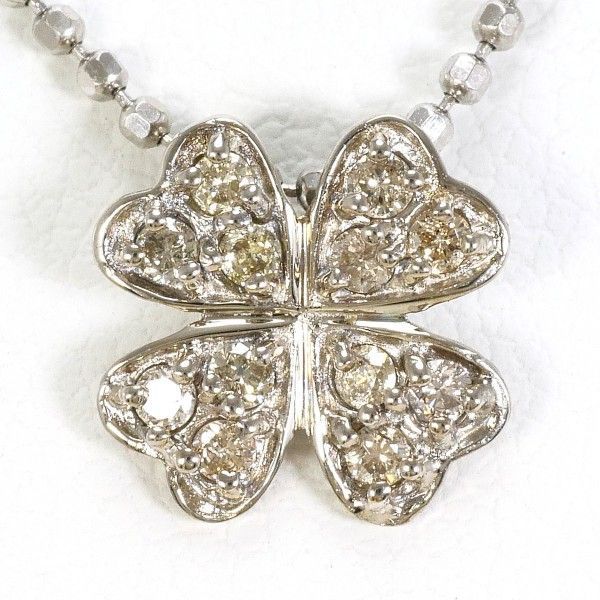 K18WG K14WG ネックレス necklace ブラウンダイヤ 0.2 総重量約2.4g 約