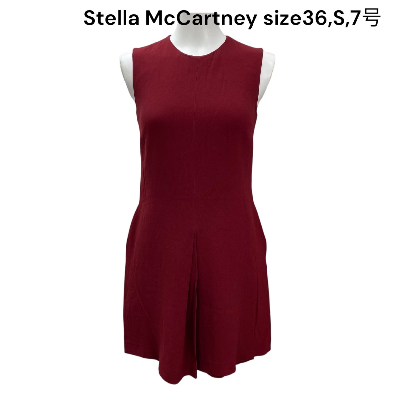 ステラ マッカートニー Stella McCartney ワンピース 膝丈 袖なし 赤 36 S 7号 レディース S5S409