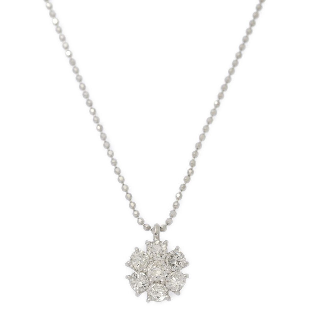 Pt900 フラワー ダイヤ ペンダント 1ct 1.8g