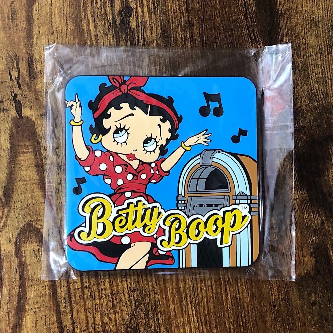 ベティちゃん【おまけつき】メラミンプレートラバーコースターセット ラバーコースター】2枚セット BETTY BOOP MUSIC RUBBER COASTER
