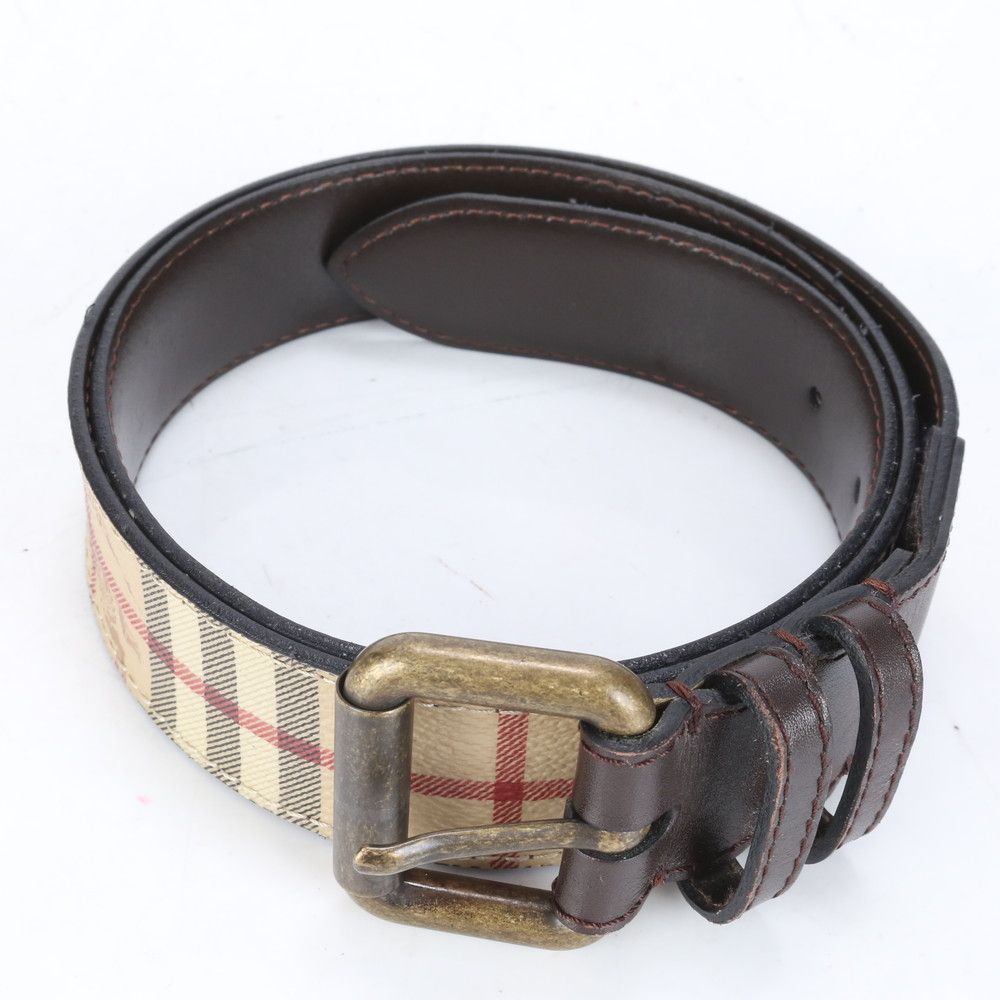未使用級美品 バーバリー ノバチェック ベルト レザー ゴールド金具 ロゴ刻印 BURBERRY - 美品 バーバリー ノバ チェック シャドーホース