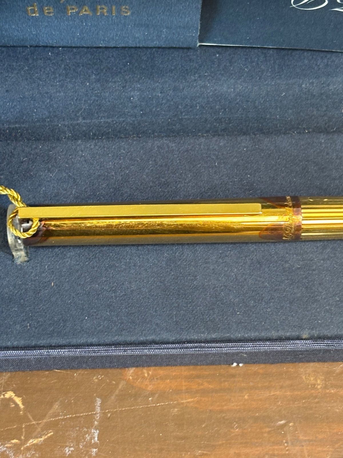 S.T.Dupont デュポン 万年筆 ゴールドカラー ペン先18ct 750 SV925