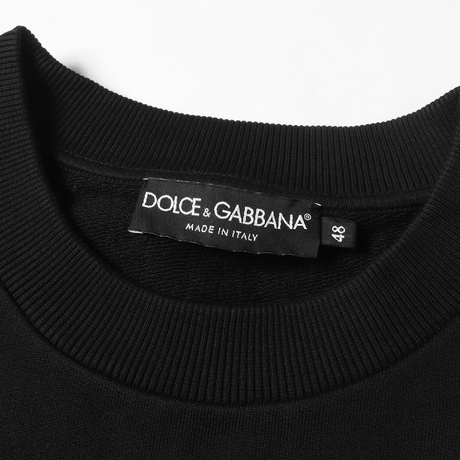 美品 DOLCE&GABBANA ドルチェ&ガッバーナ スウェット サイズ:48 近年モデル ロゴ 刺繍 クルーネック ストレッチ スウェットシャツ  G9OV3Z FU7DU トップス トレーナー プルオーバー 裏毛 ブラック 黒 イタリア製 - メルカリ