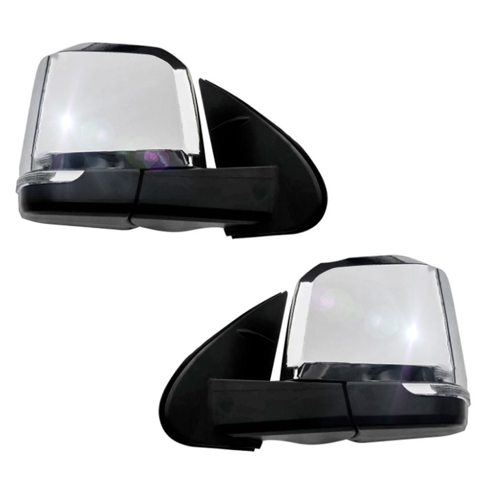 レンジ出品 ハイエース 200系 6型ルック ウインカー付 ドアミラー 電動格納 メッキ